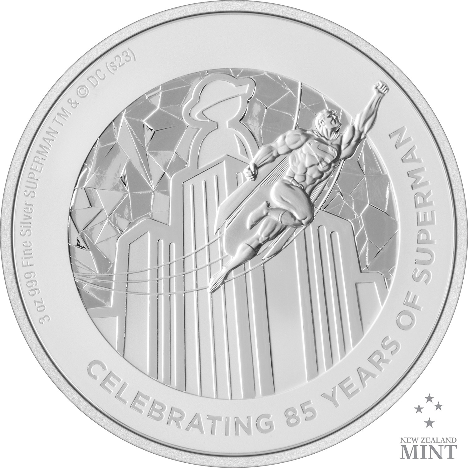 Superman 85th Anniversary 3oz Silver Coin (Prototype Shown) View 2