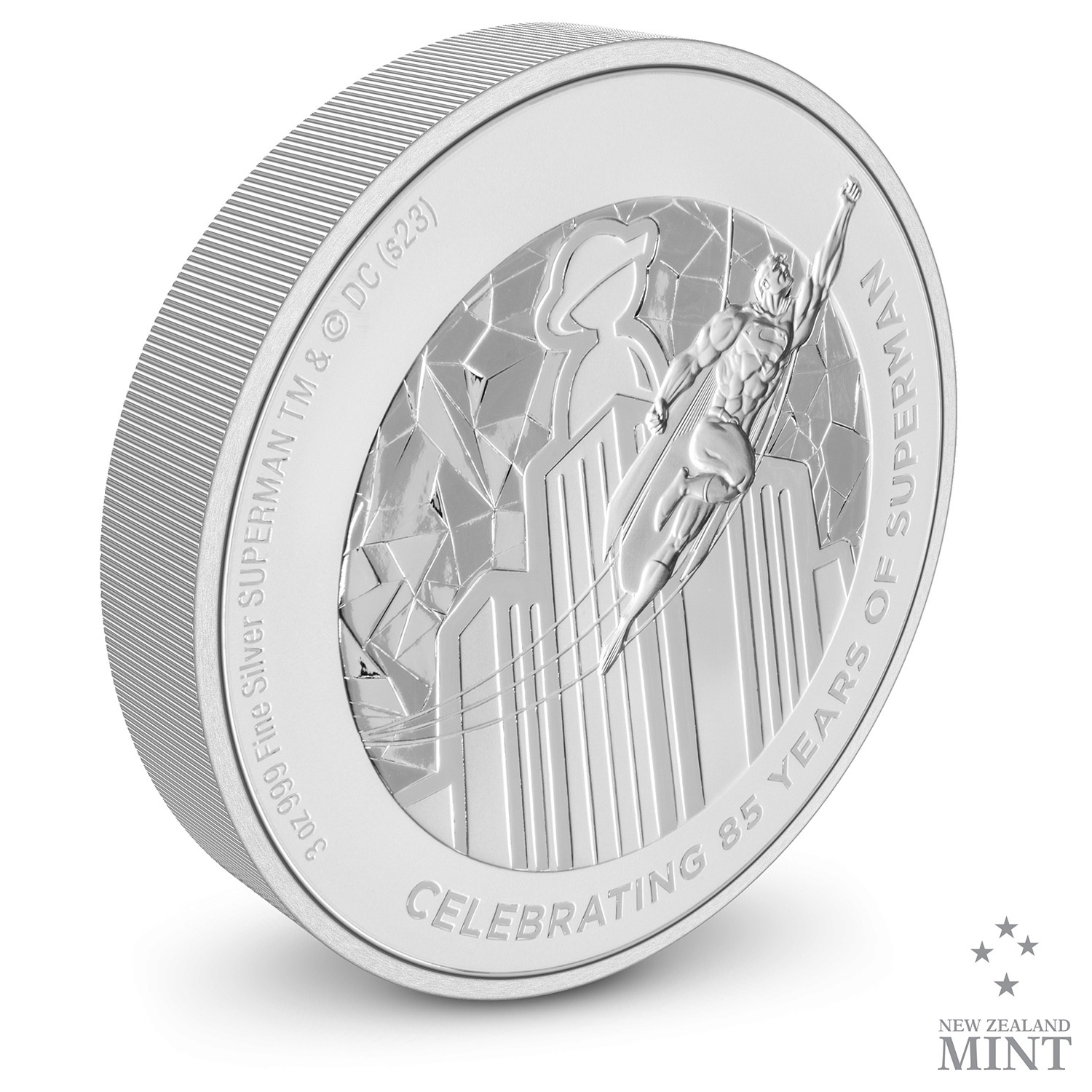Superman 85th Anniversary 3oz Silver Coin (Prototype Shown) View 3