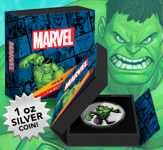 The Incredible Hulk 1oz Silver Coin- Prototype Shown