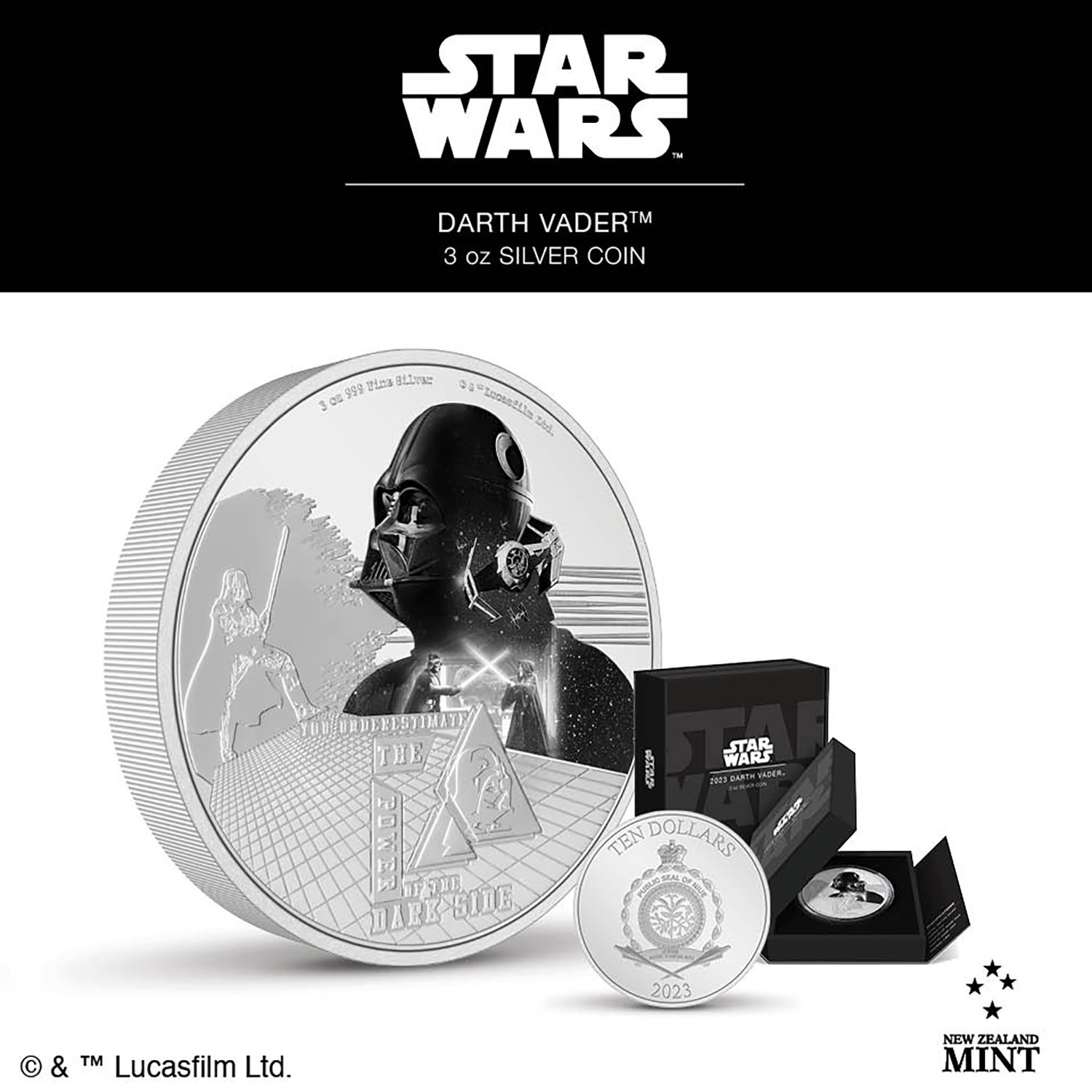 Darth Vader 3oz Silver Coin