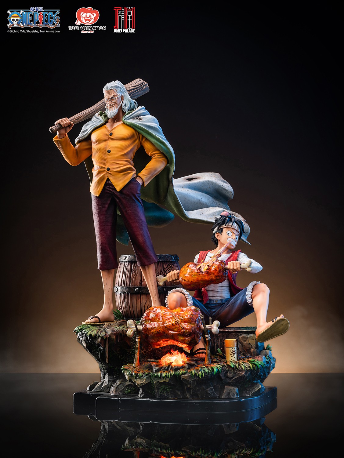 One Piece Monkey D. Luffy & Silvers Reyleigh Statues  (Prototype Shown) View 1