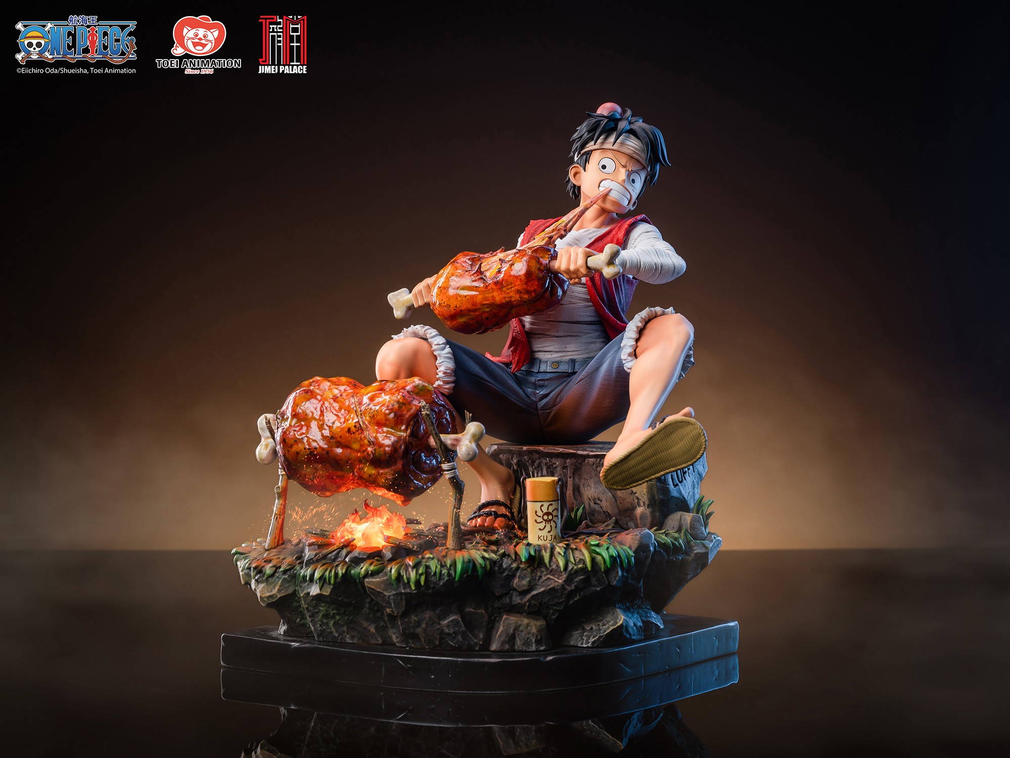 One Piece Monkey D. Luffy & Silvers Reyleigh Statues  (Prototype Shown) View 3