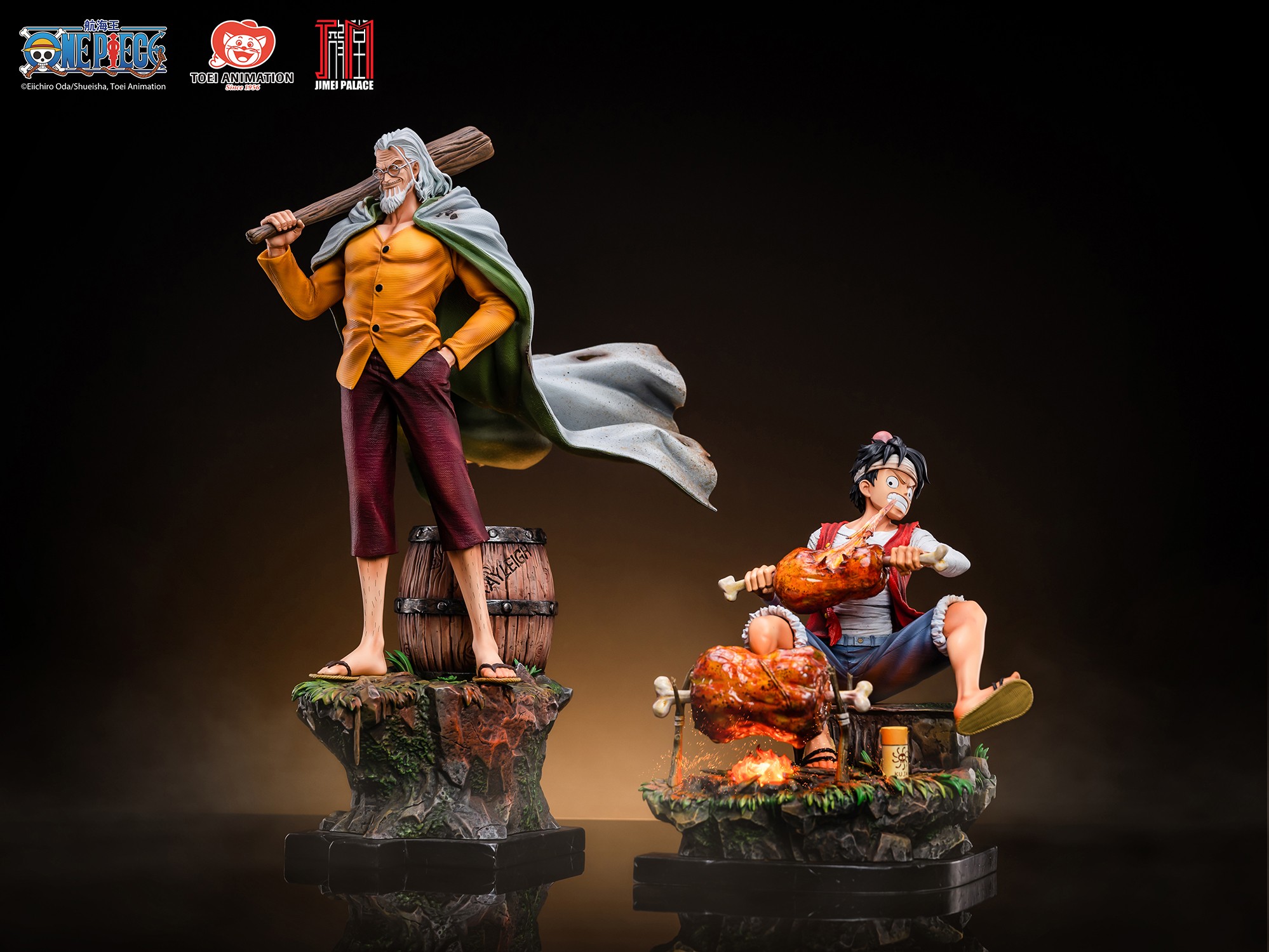One Piece Monkey D. Luffy & Silvers Reyleigh Statues  (Prototype Shown) View 8