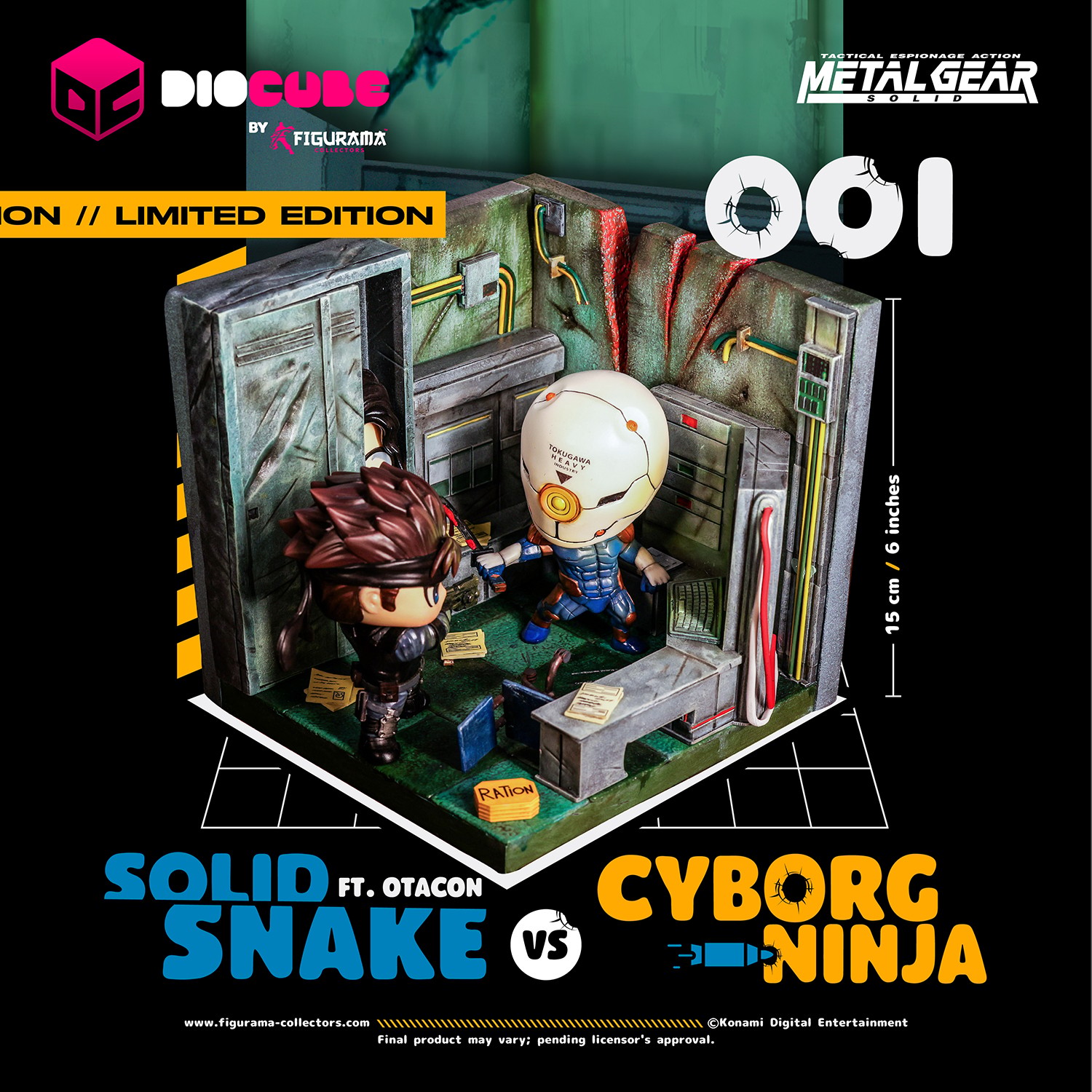 Metal Gear Solid Metal Gear Solid: Solid Snake Vs. Cyborg Ninja DioCube Diorama  (Prototype Shown) View 1