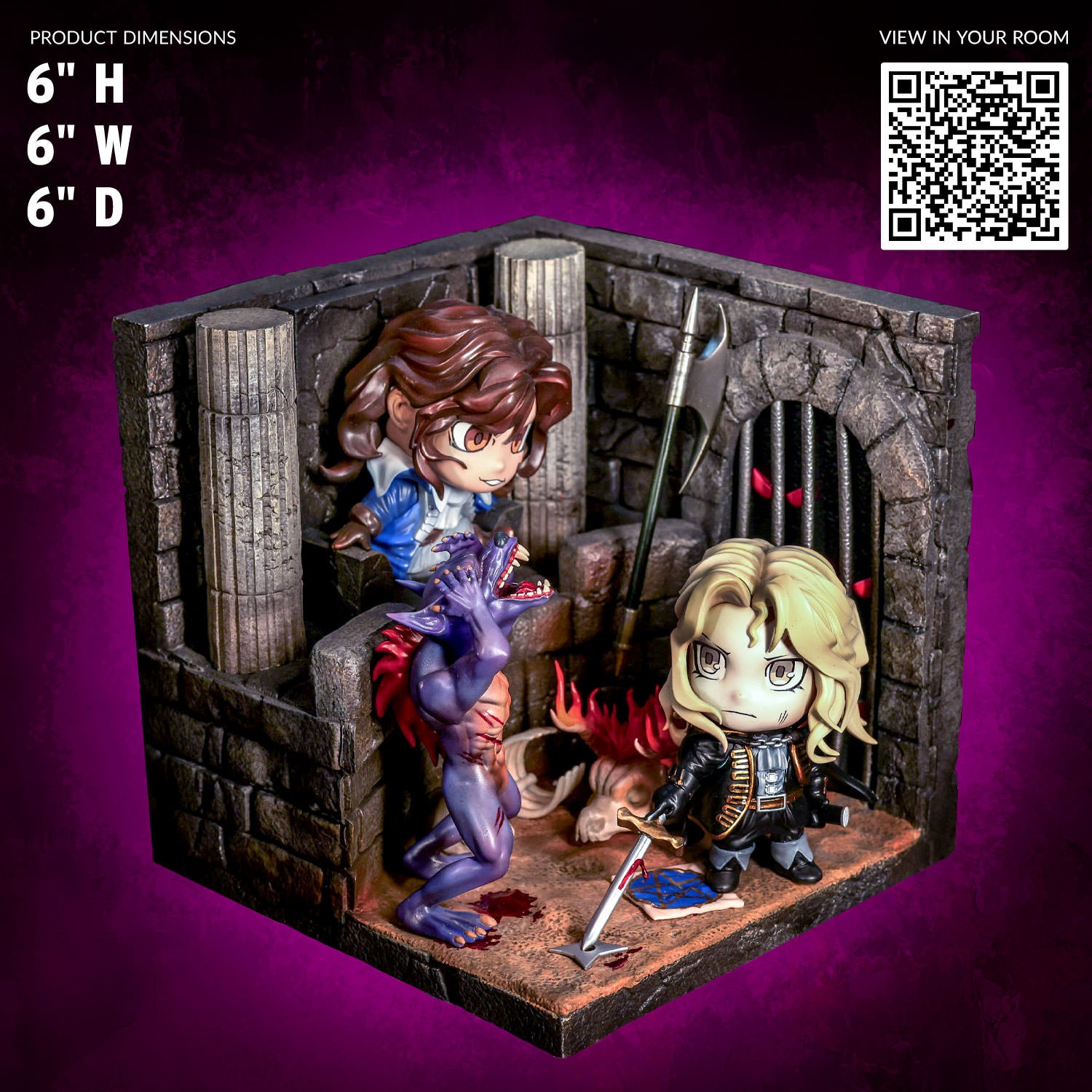 Castlevania Castlevania: Alucard Vs. Richter Belmont DioCube Diorama  (Prototype Shown) View 2