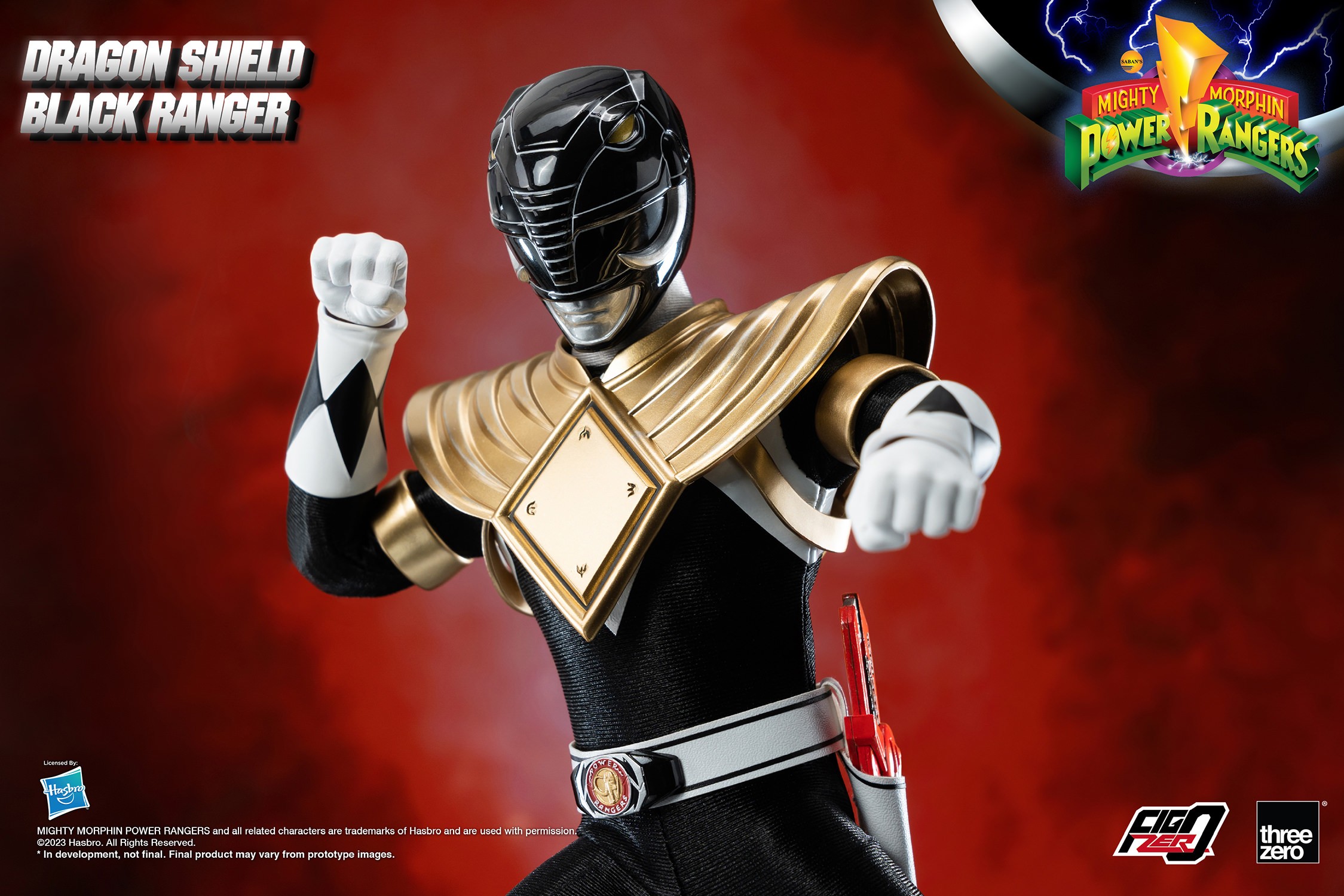 Mighty Morphin Power Rangers Dragon Shield Black Ranger Sixth Scale Figure  (Prototype Shown) View 7