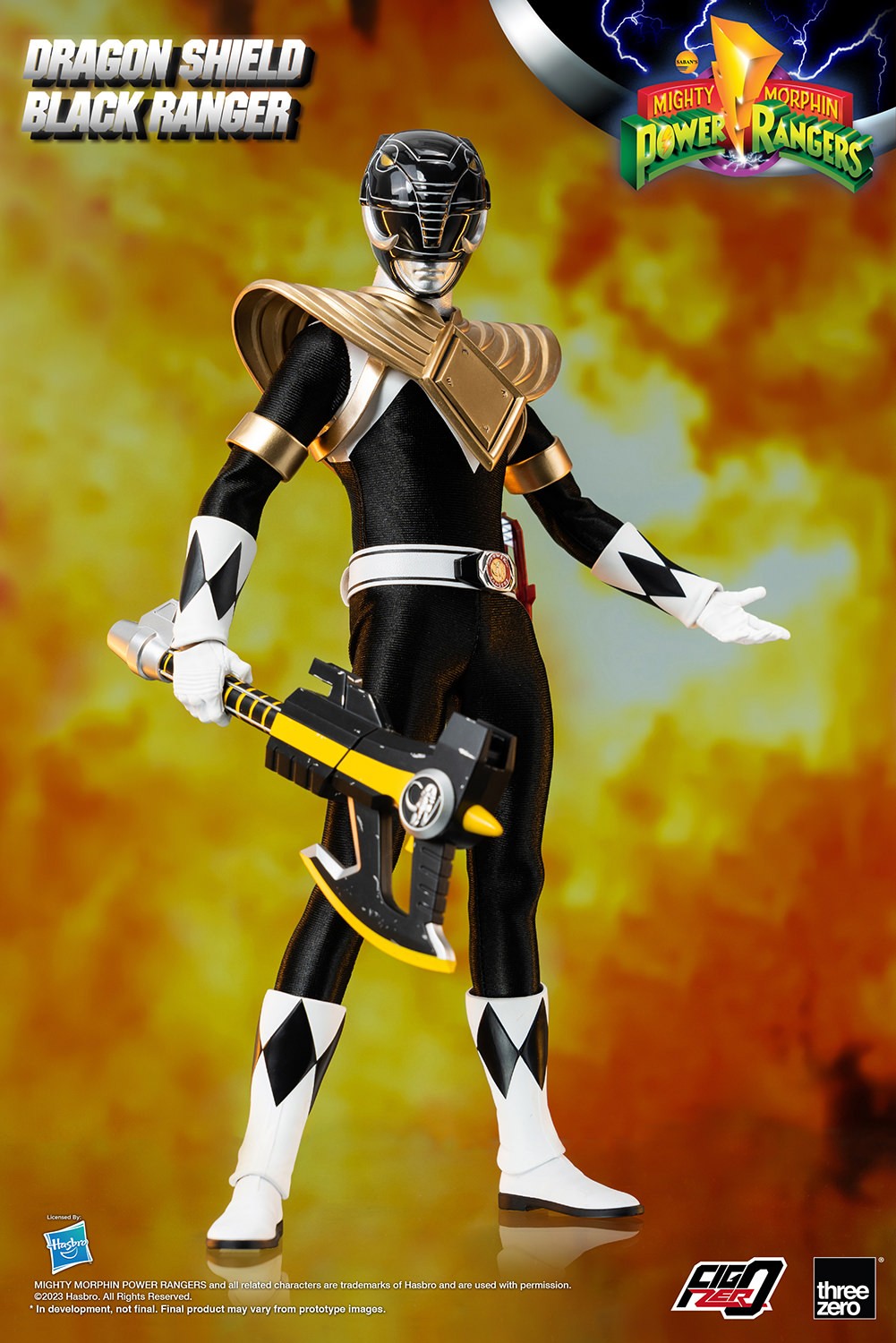 Mighty Morphin Power Rangers Dragon Shield Black Ranger Sixth Scale Figure  (Prototype Shown) View 9