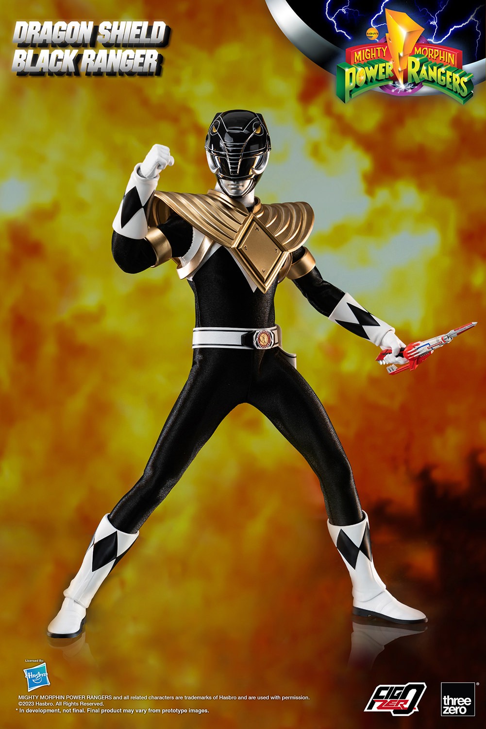 Mighty Morphin Power Rangers Dragon Shield Black Ranger Sixth Scale Figure  (Prototype Shown) View 16