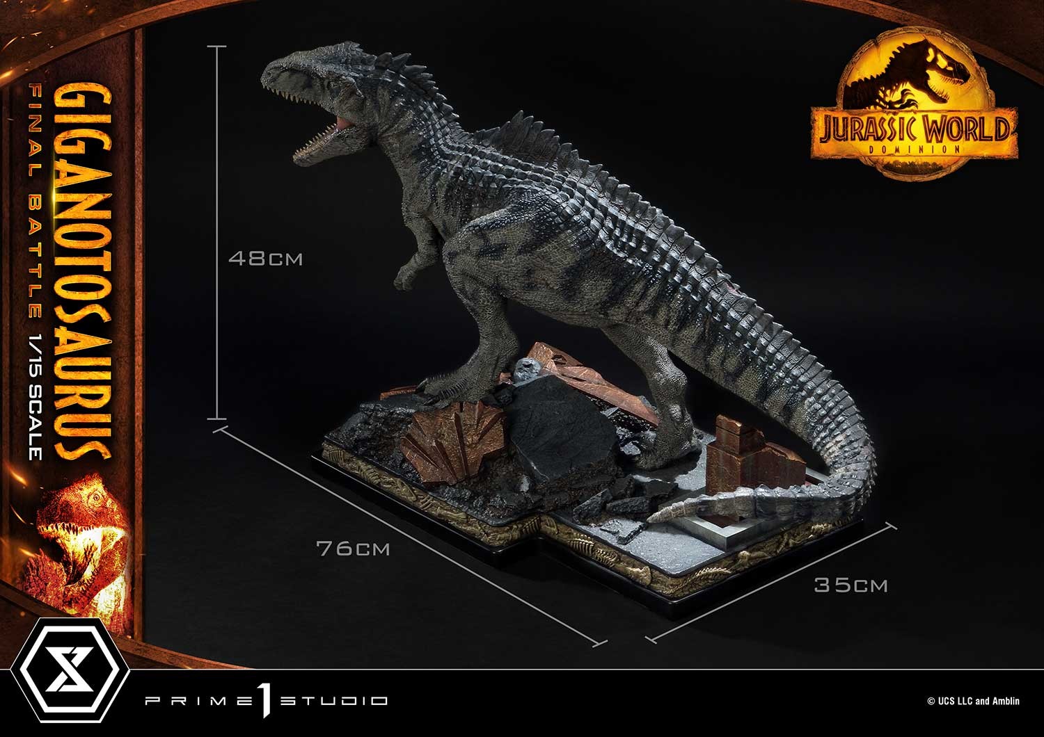 Jurassic World Dominion Giganotosaurus Final Battle (Bonus Version) Statues  (Prototype Shown) View 10