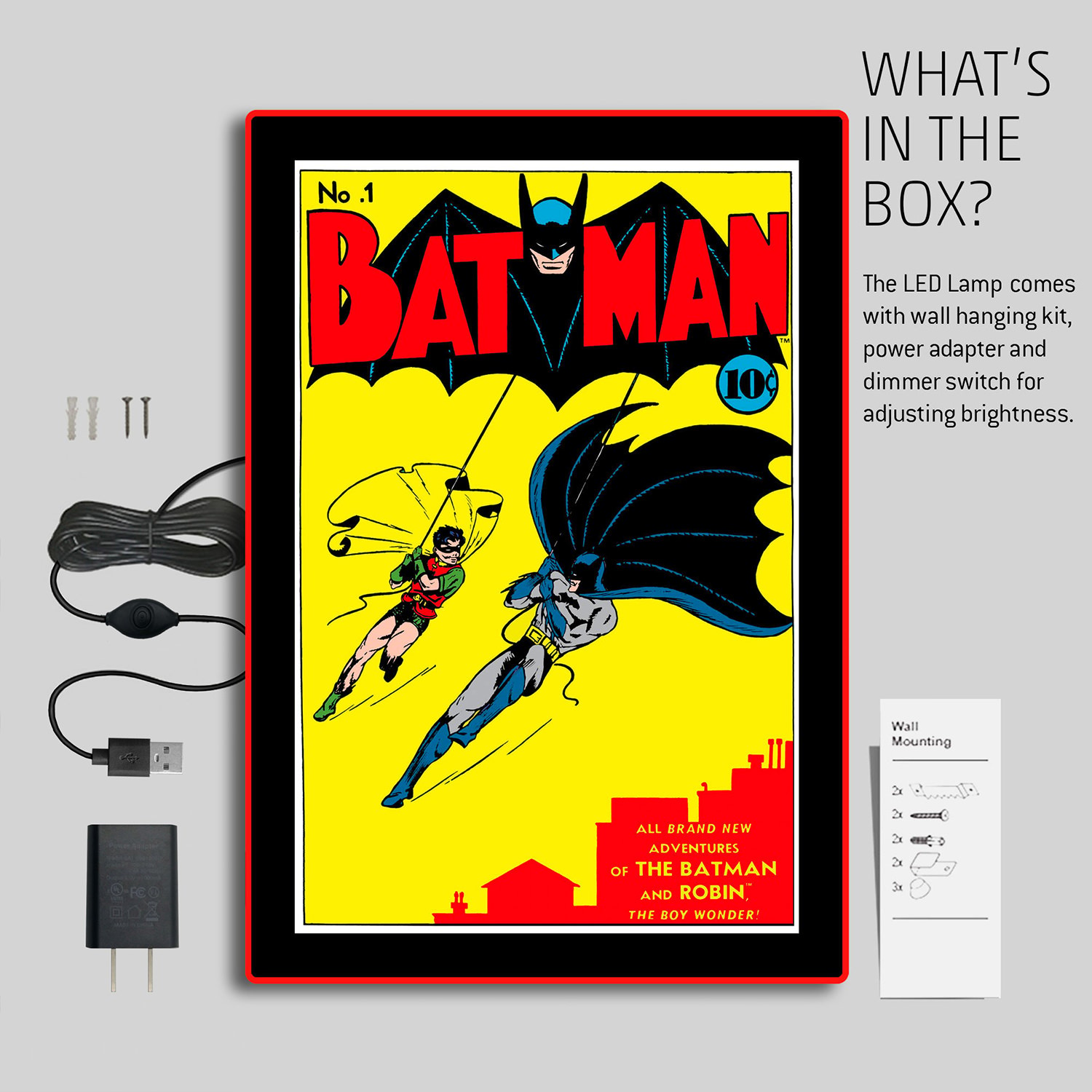 Batman No. 1 Mini Poster Plus LED Illuminated Sign (Prototype Shown) View 5