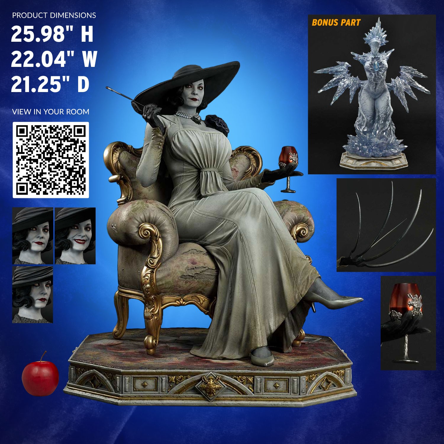 Resident Evil Alcina Dimitrescu (Deluxe Bonus Version) Quarter Scale Statue  (Prototype Shown) View 2