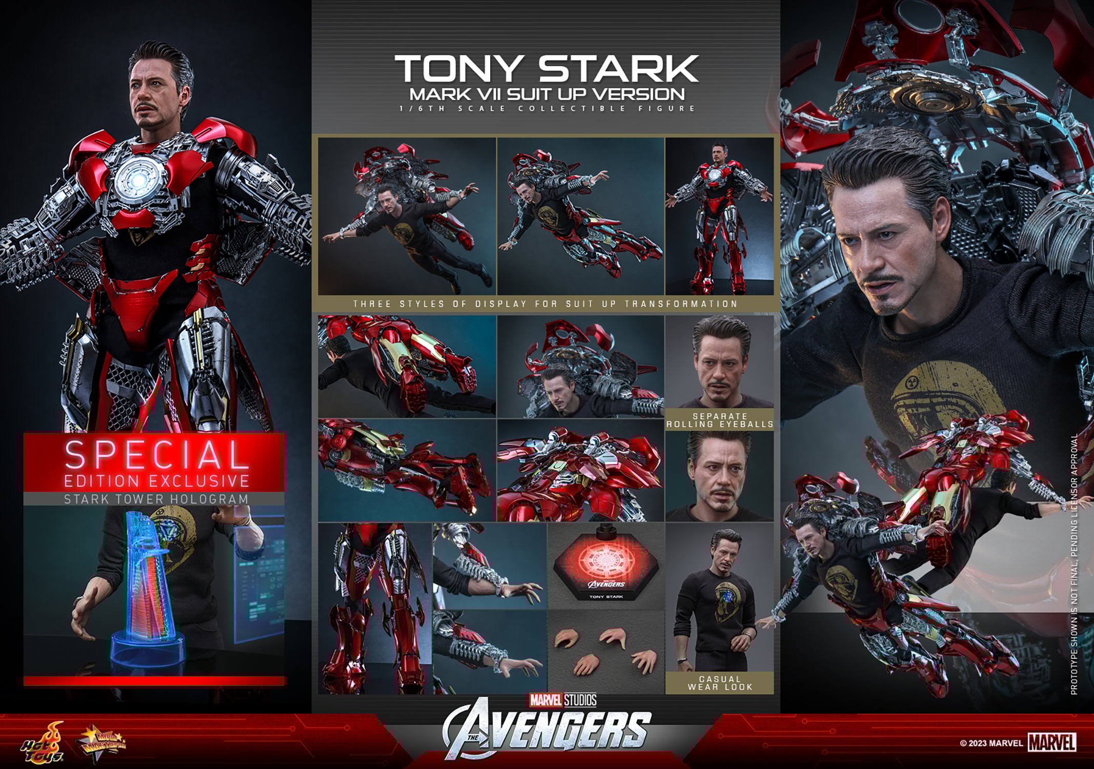 Tony Stark (Mark VII Suit up Version) Sixth Scale Figure by