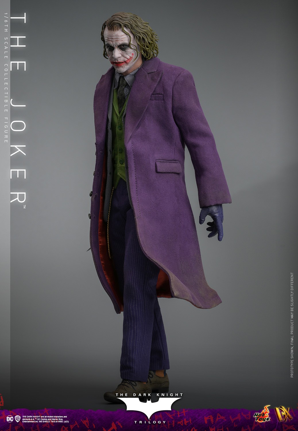 Full body shot of The Joker (Collector Edition) showcasing his left side, left leg slightly forward, and left hand pulled back and down by his side. (Prototype Shown) View 10
