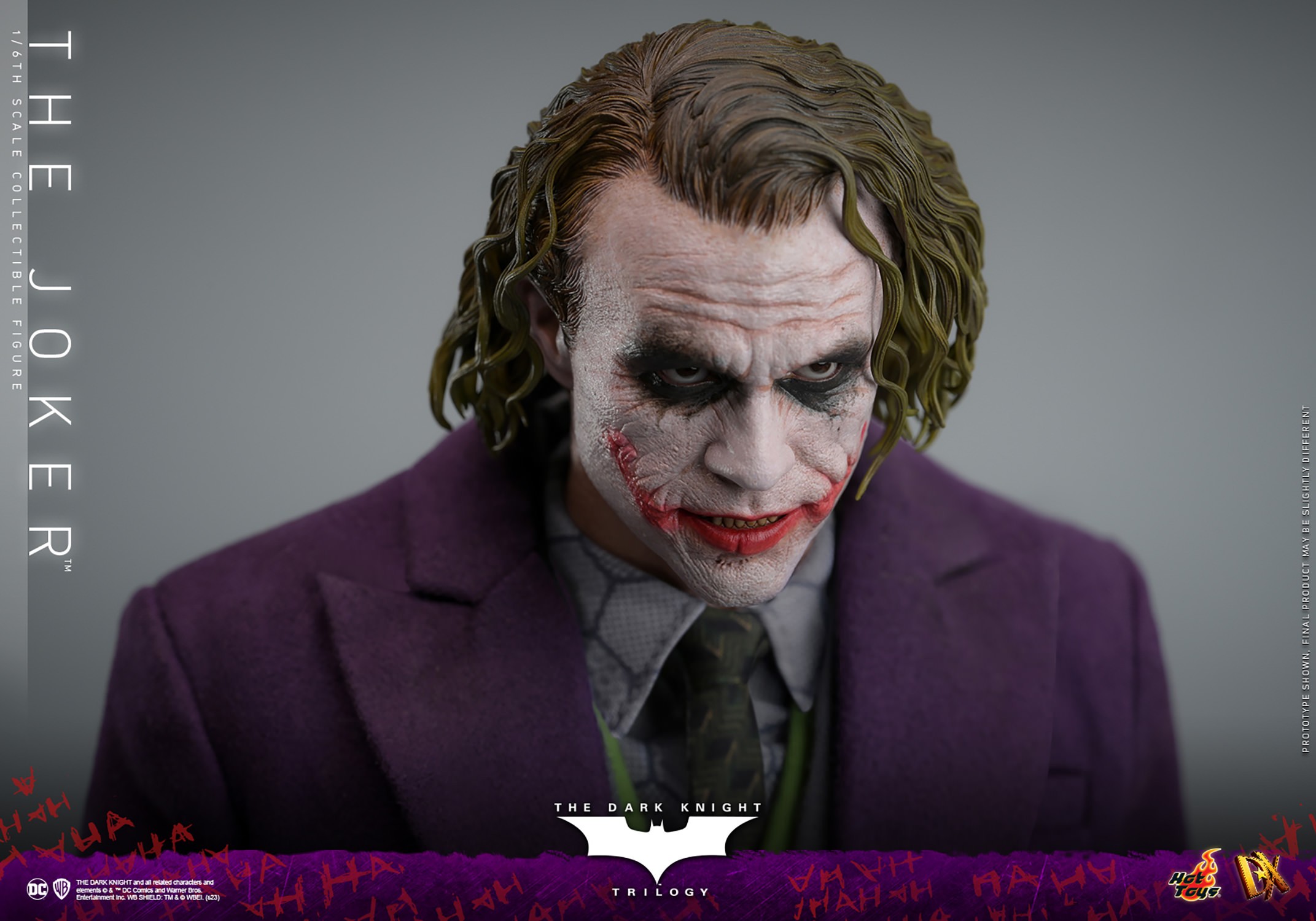 Upper body shot of The Joker (Collector Edition), right side view with head slightly down and eyes up, capturing his iconic expression. (Prototype Shown) View 18