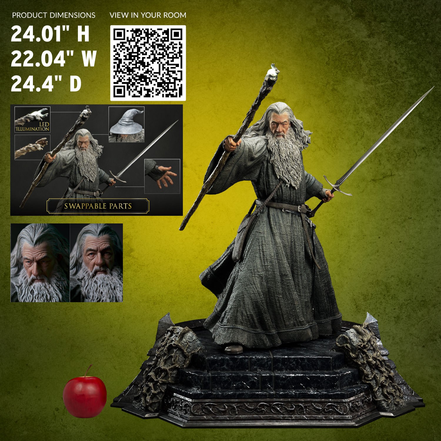 GANDALF THE GREY 1/4 Scale Statue Gandalf-the-grey_the-lord-of-the-rings_scale_64c408f7ec01c