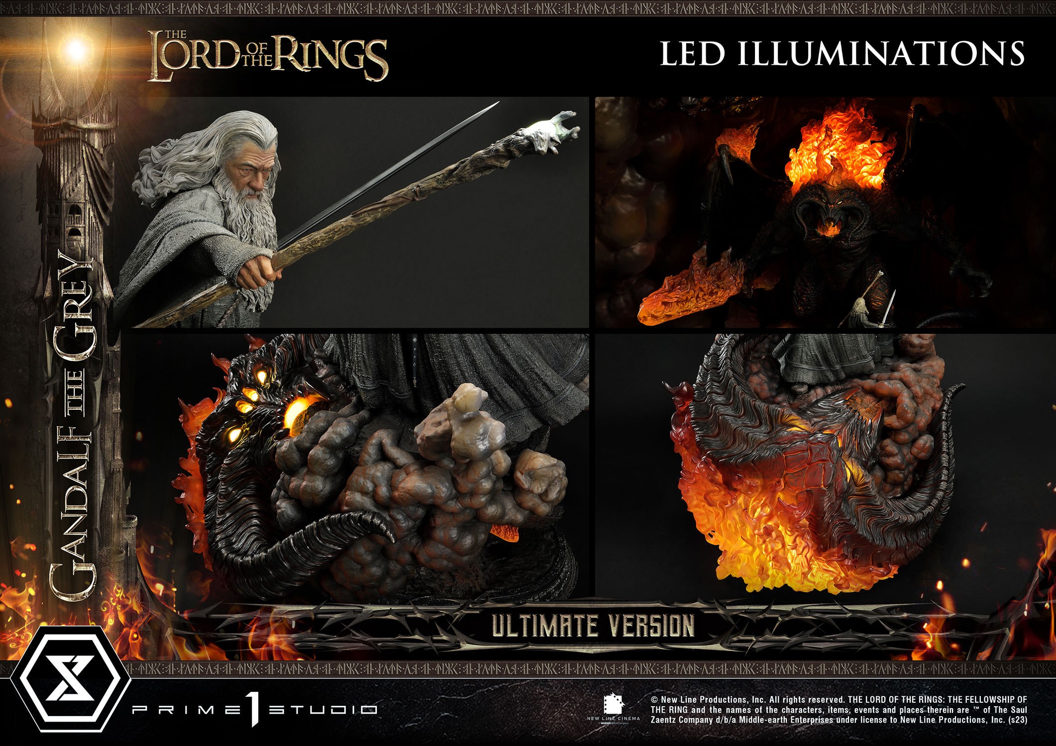 The Lord of the Rings Gandalf the Grey (Ultimate Version) Quarter Scale Statue  (Prototype Shown) View 16