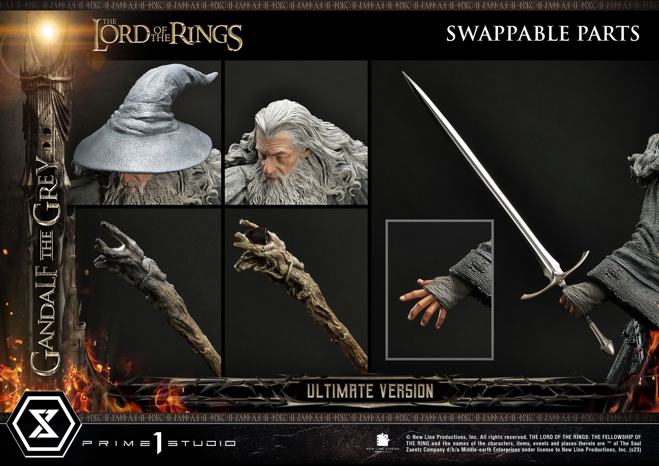 The Lord of the Rings Gandalf the Grey (Ultimate Version) Quarter Scale Statue  (Prototype Shown) View 17