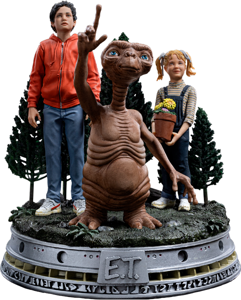 E.T., Elliot, and Gertie Deluxe 1:10 Scale Statue by Iron Studios