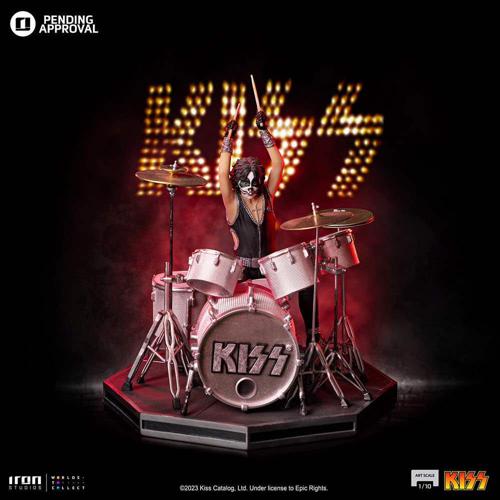 KISS Peter Criss 1:10 Scale Statue  (Prototype Shown) View 1