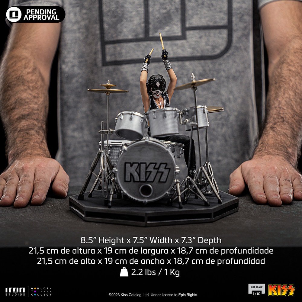 KISS Peter Criss 1:10 Scale Statue  (Prototype Shown) View 5