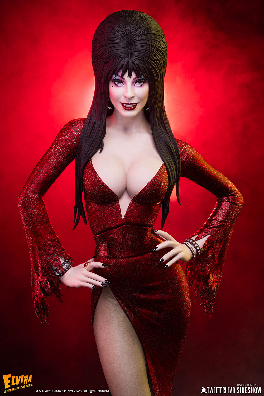 Elvira Elvira: Mistress of the Dark (Red Glitter Dress Variant) Quarter Scale Maquette  (Prototype Shown) View 3
