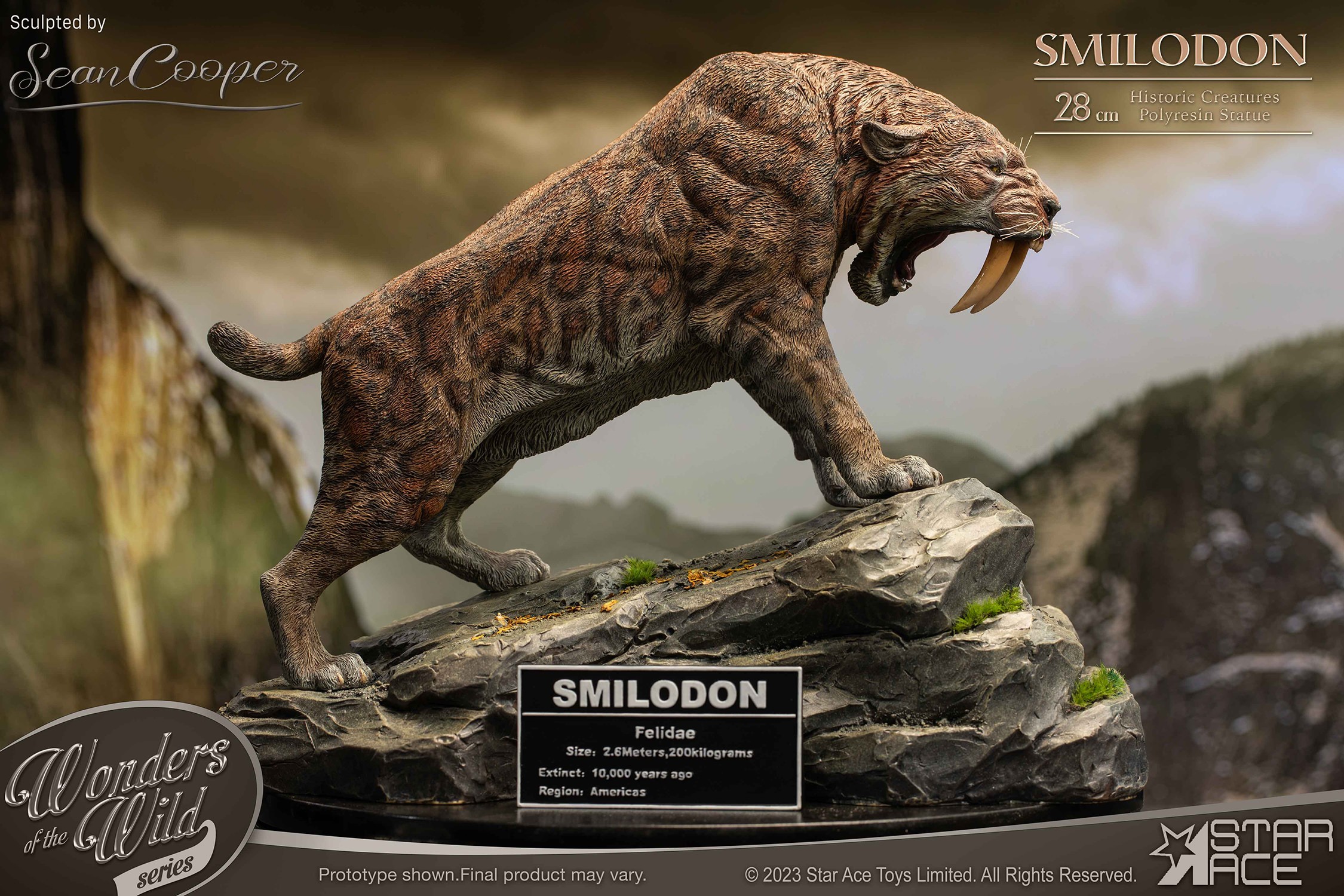 Pre-Historic Creatures Smilodon & Dire Wolf Twin Pack Set Statues  (Prototype Shown) View 3