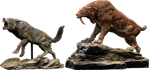 Pre-Historic Creatures Smilodon & Dire Wolf Twin Pack Set Statues  (Prototype Shown) View 21