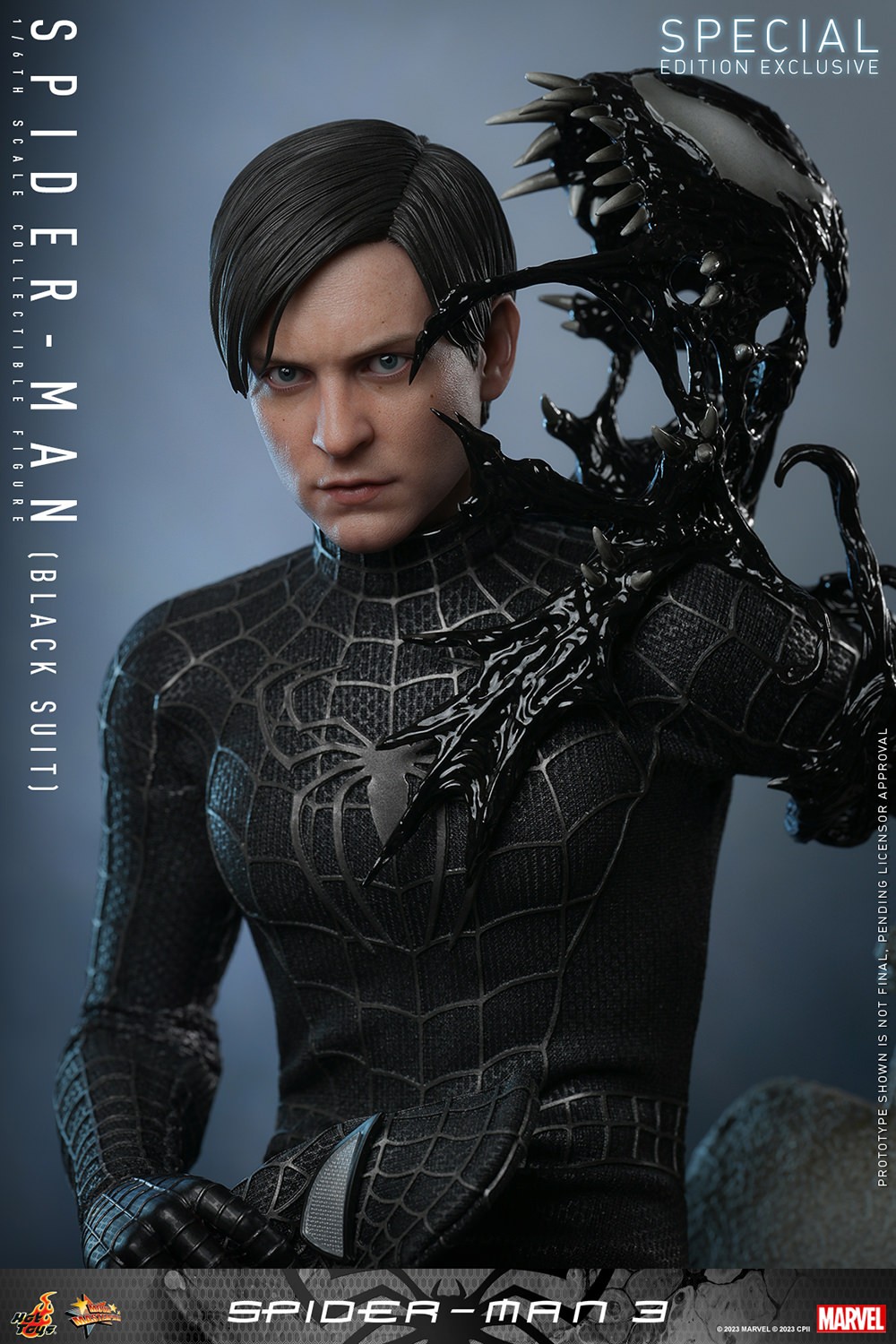 Spider Man Black Suit Sixth Scale Figure by Hot Toys Sideshow