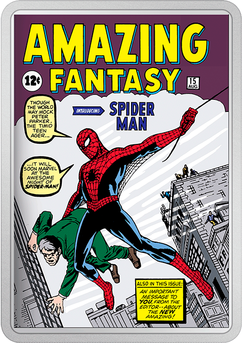 Marvel Amazing Fantasy #15 2oz Silver Coin by New Zealand Mint
