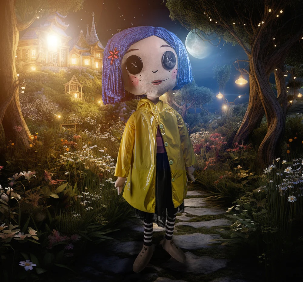 Coraline with Button Eyes Life-Size Plush View 1