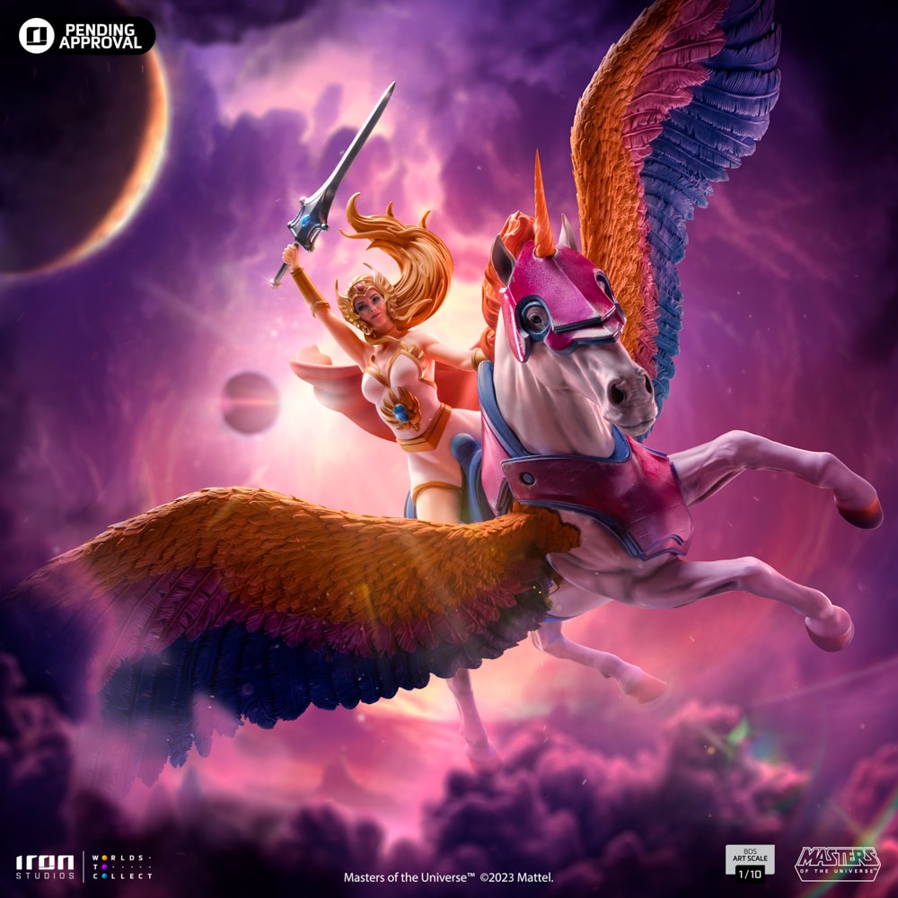 Masters of the Universe She-Ra and Swift Wind Deluxe 1:10 Scale Statue  (Prototype Shown) View 1