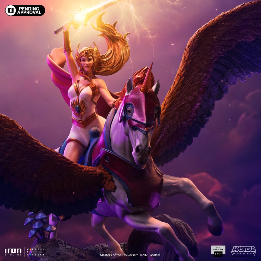 Masters of the Universe She-Ra and Swift Wind Deluxe 1:10 Scale Statue  (Prototype Shown) View 3