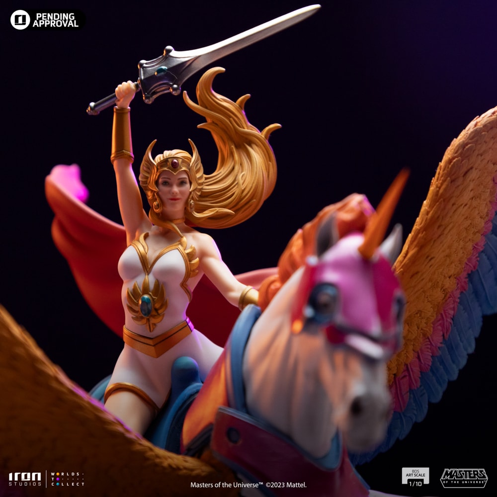 Masters of the Universe She-Ra and Swift Wind Deluxe 1:10 Scale Statue  (Prototype Shown) View 12