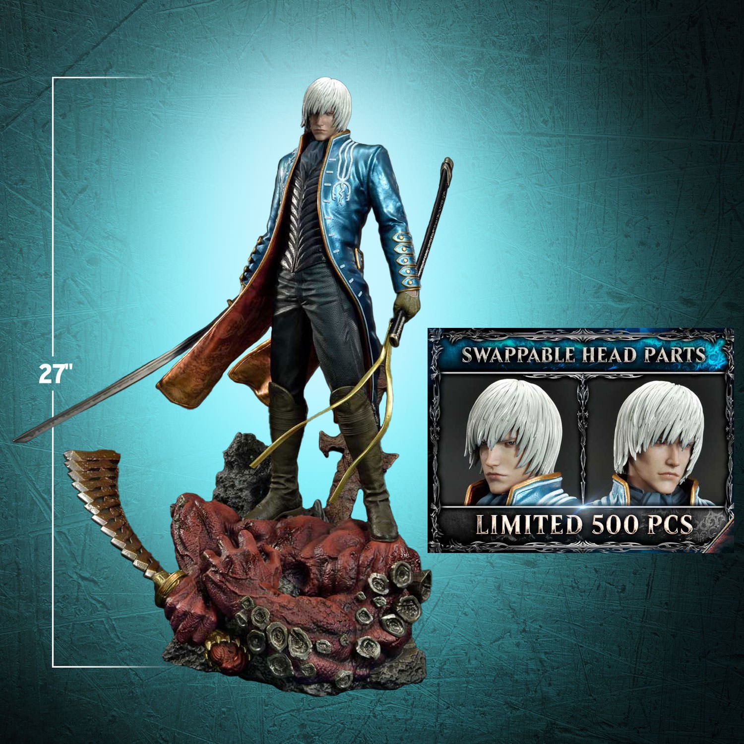 Devil May Cry Vergil (Deluxe Bonus Version) Quarter Scale Statue  (Prototype Shown) View 2