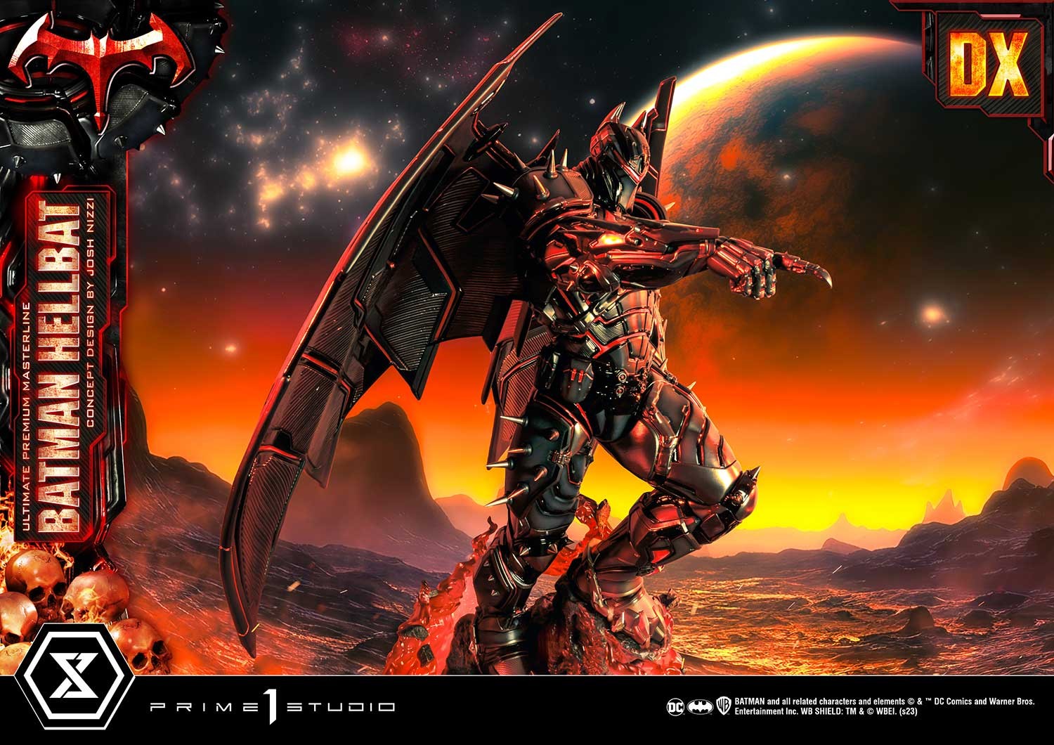 batman-hellbat-base-iluminada-close Batman Hellbat mostrando a base iluminada em close