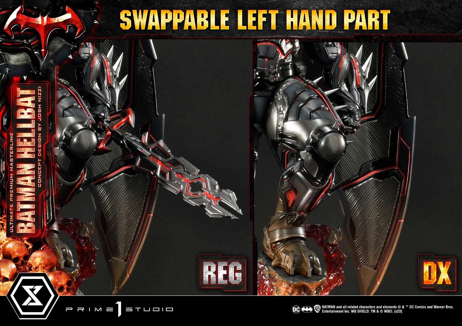 batman-hellbat-armadura-asas Estátua Batman Hellbat Detalhe da armadura e asas
