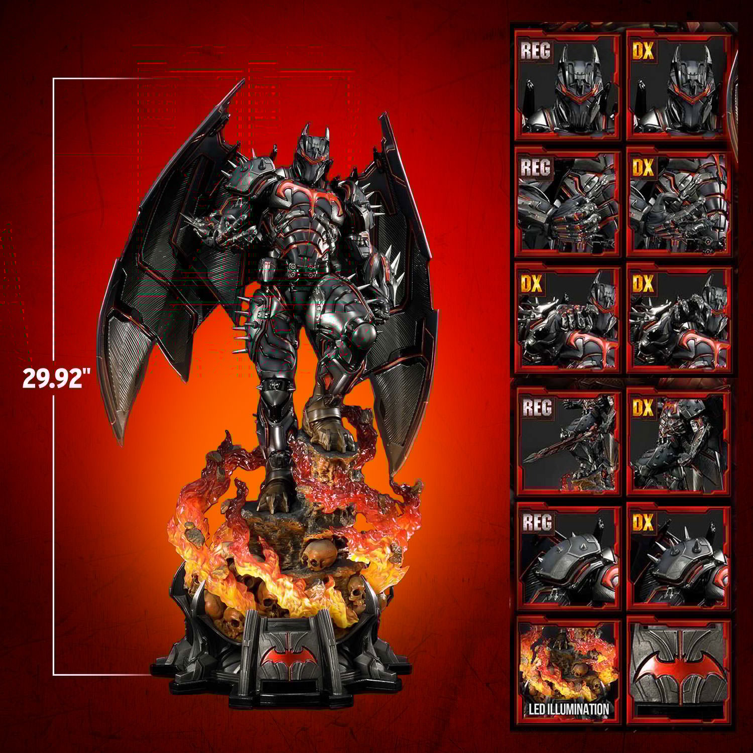 batman-hellbat-escala-quarter-frontal Estátua Batman Hellbat escala quarter, vista frontal completa