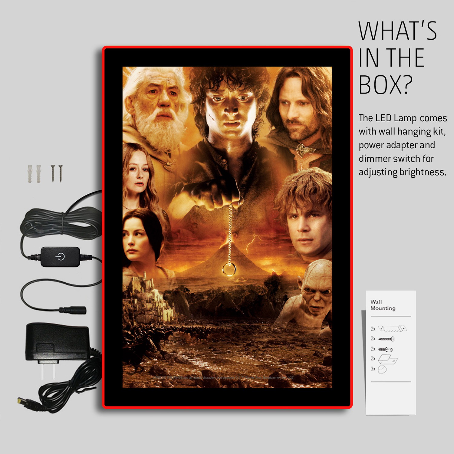 The Lord of the Rings Lord of the Rings Fellowship - LED Movie Mini-Poster Wall Light  Exclusive Edition (Prototype Shown) View 5