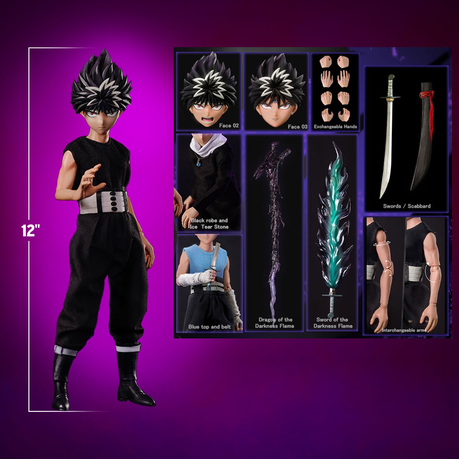 YuYu Hakusho Hiei Sixth Scale Figure  Collector Edition View 2