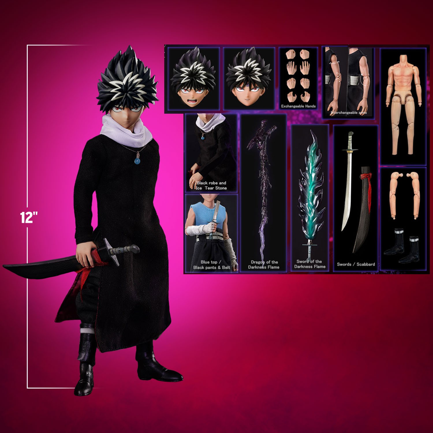 YuYu Hakusho Hiei (Luxury Edition) Sixth Scale Figure  View 2