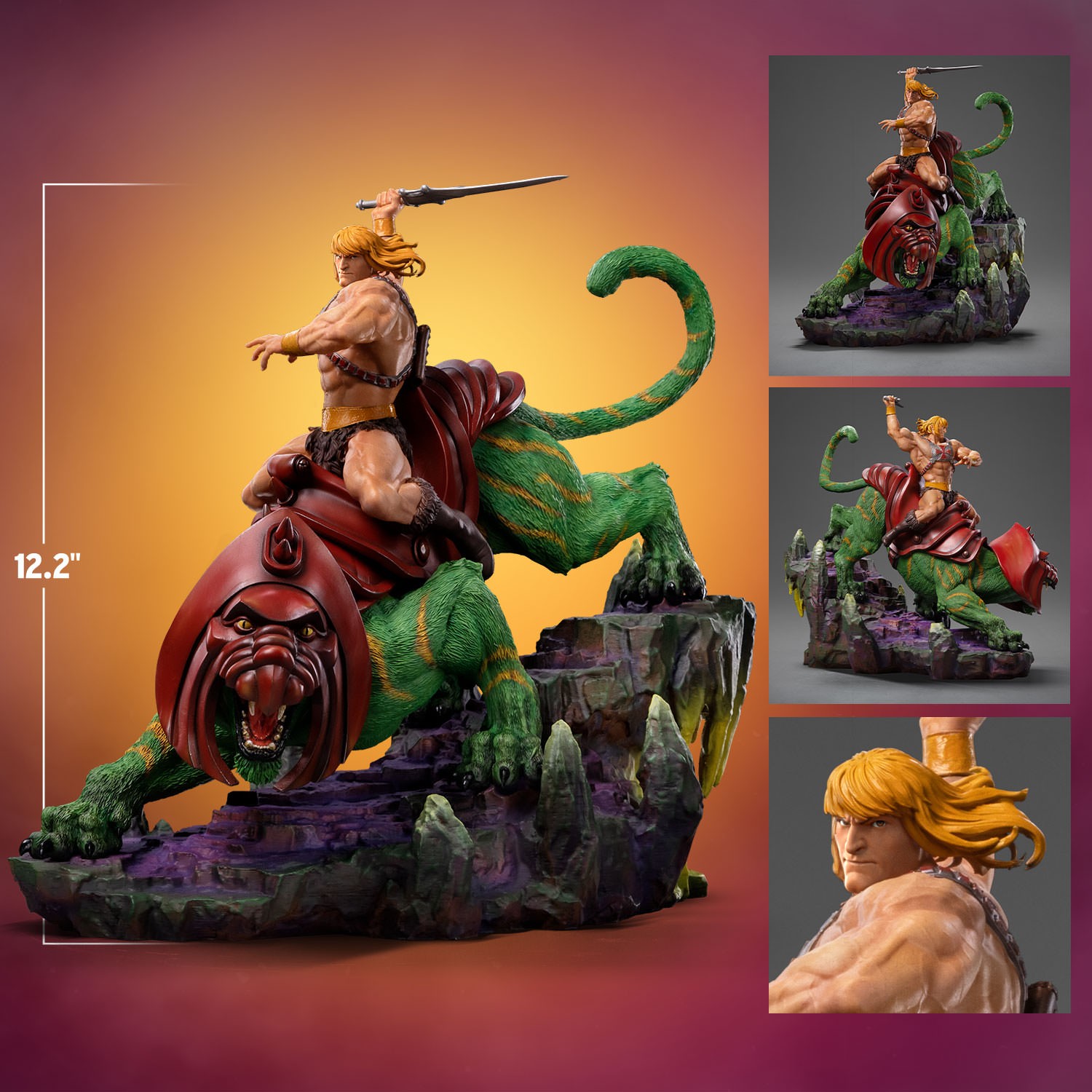 He-Man Et Battle Cat – Masters Of The Universe Deluxe Art Scale 1/10 Sideshow