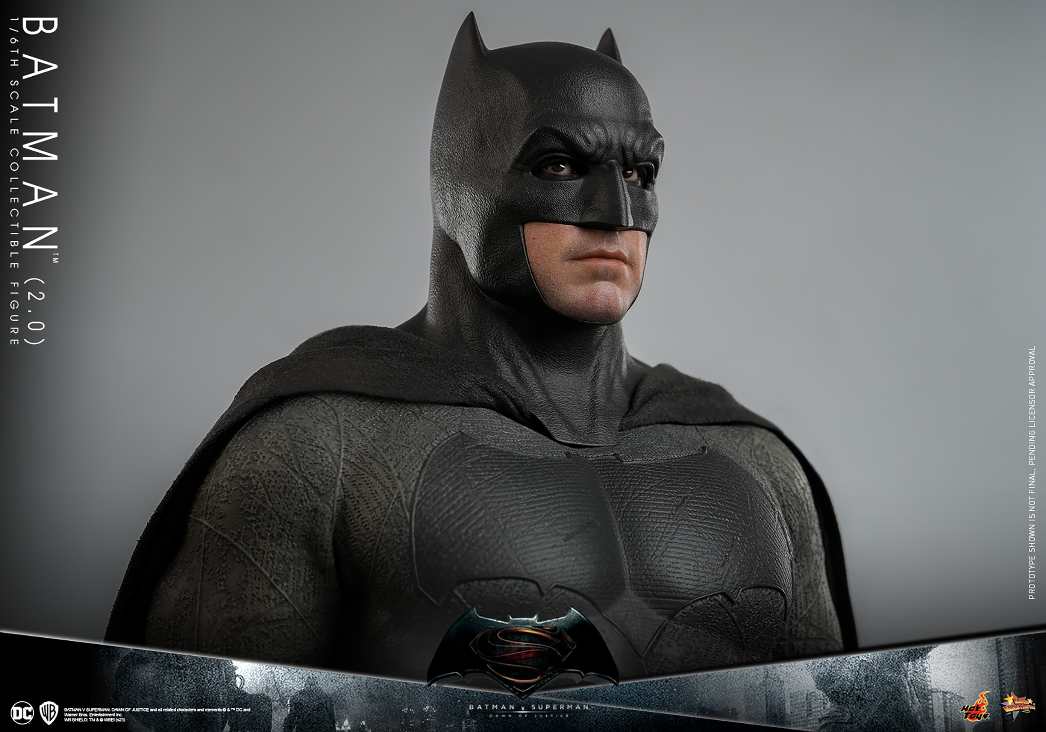 Half-body shot of Batman (2.0) in full suit, showcasing the detailed Batsuit, cowl, and lower facial expression for added realism. Collector Edition (Prototype Shown) View 14