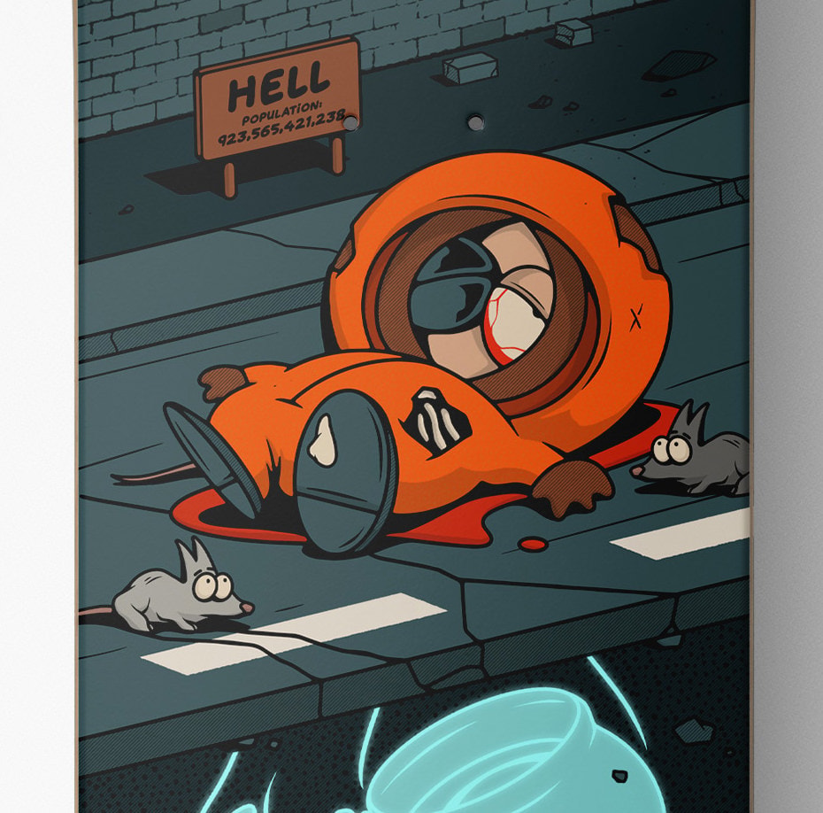 South Park Kenny Goes to Hell Skateboard Deck  (Prototype Shown) View 3