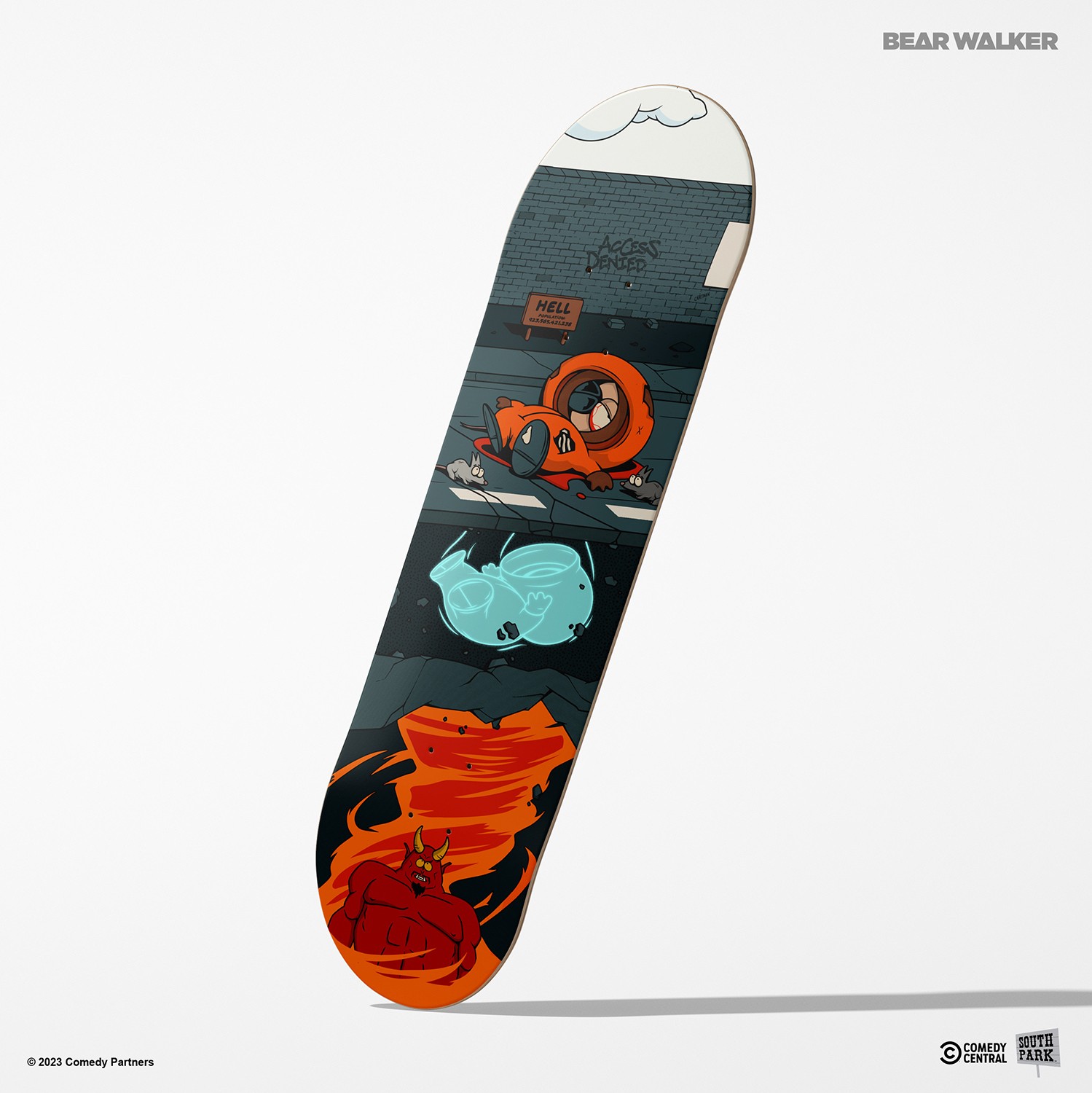 Kenny Goes to Hell - Street Deck Skateboard Deck by Bear Walker