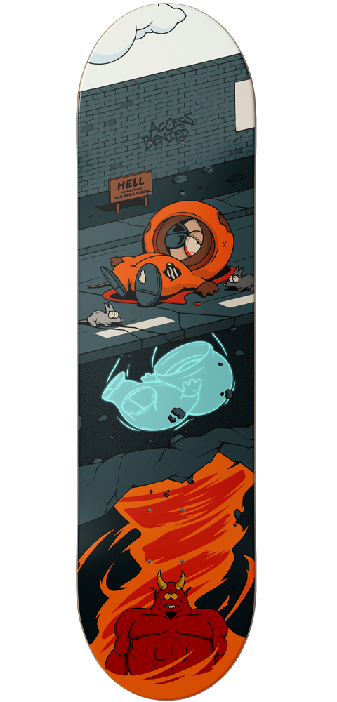 Kenny taito pig モデル　9,4 手渡し Kenny Goes to Hell - Street Deck Skateboard Deck by Bear Walker