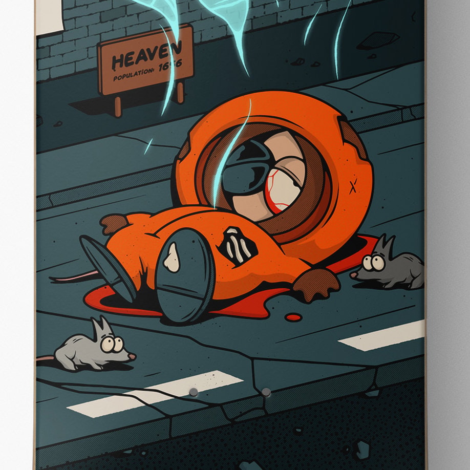 South Park Kenny Goes to Heaven Skateboard Deck  (Prototype Shown) View 5
