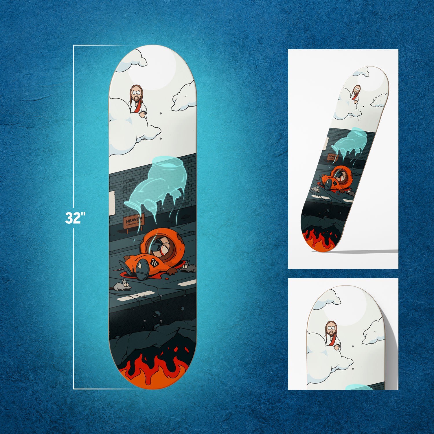 South Park Kenny Goes to Heaven Skateboard Deck  (Prototype Shown) View 2