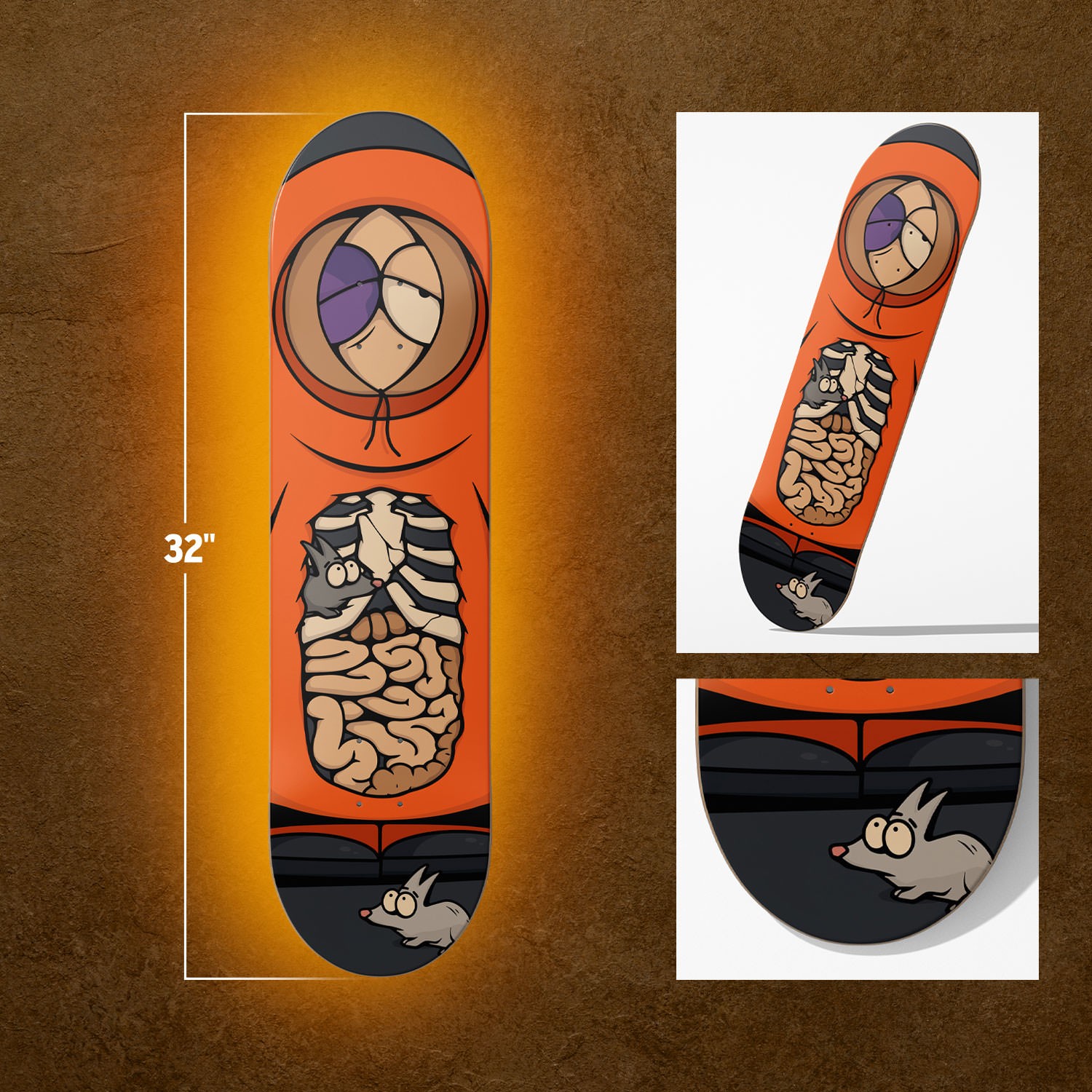 South Park Dead Kenny Skateboard Deck  (Prototype Shown) View 2