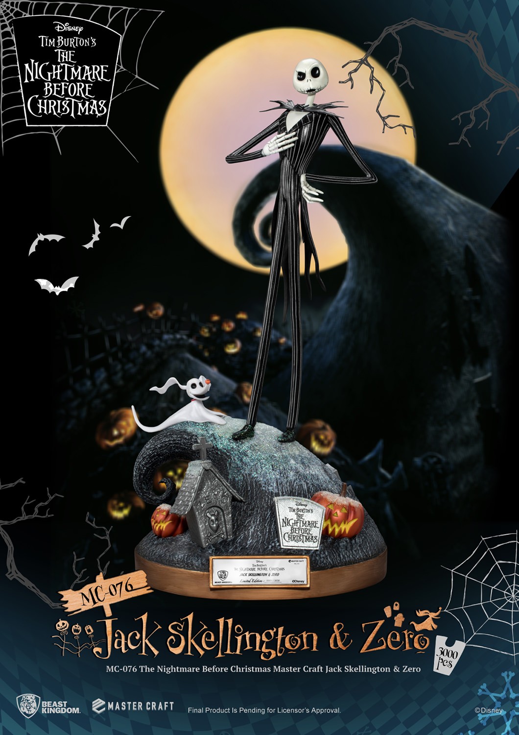 Disney Jack Skellington & Zero Statues  (Prototype Shown) View 1
