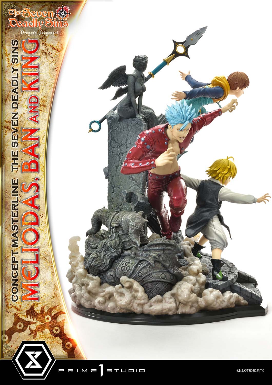 The Seven Deadly Sins Meliodas, Ban, and King Statues  View 12